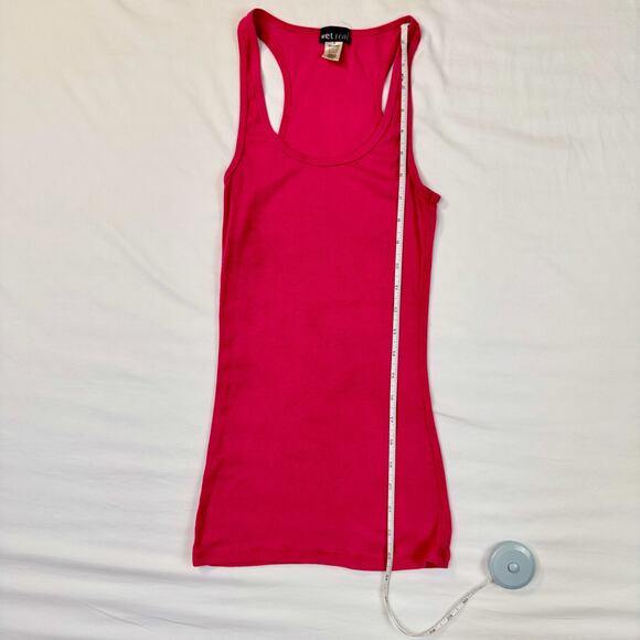 Wet Seal Ribbed Racerback Skinny Longline Tank Top Hot Pink Y2K Women's Medium - Picture 5 of 10